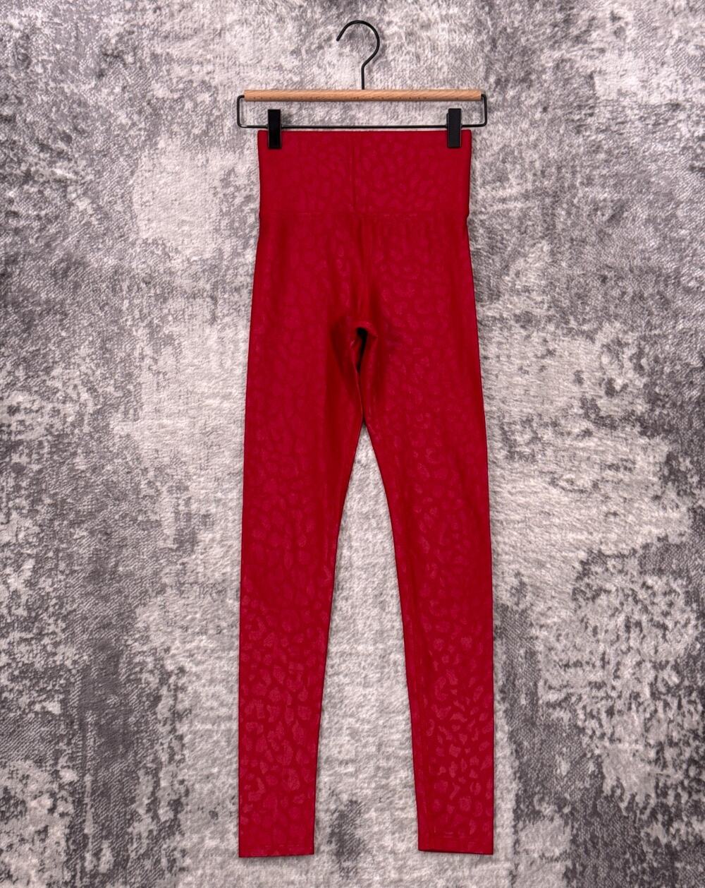 Carbon38 Leggings XXS Womens Red Leopard Takara Shine High Rise